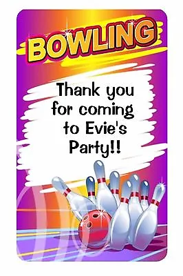 £2.60 • Buy 21 Personalised Gloss 10 Pin Bowling Party Sweet Cone Stickers