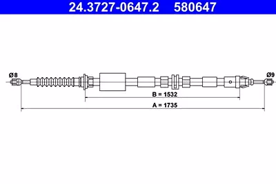 ATE 24.3727-0647.2 Cable Parking Brake For FORD • $58.55