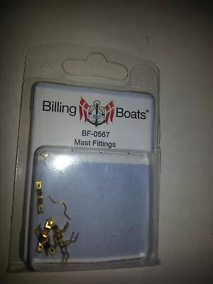 BILLING BOATS - BF-0567 Mast Fittings (10) 10 X 14mm BRAND NEW BRASS • $5