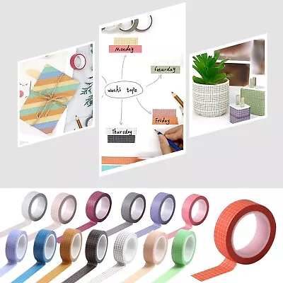 $1.10 • Buy Grid Washi Tape Masking Sticker Scrapbooking Planner Paper Stationery Decor DIY