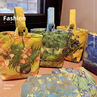 Large Capacity Bucket Bag Knitted Painting Handbag Shoulder Bag  Women Girls • £7