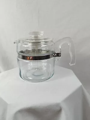 Vintage PYREX Flameware 7754-B Percolator Coffee Pot 2-4 Cup Stove Top COMPLETE • $74.97