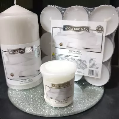 ❤️Wickford & Co Tea Lights & Candles Clean/ Fresh Linen Bundle BNWT❤️ • £3.99