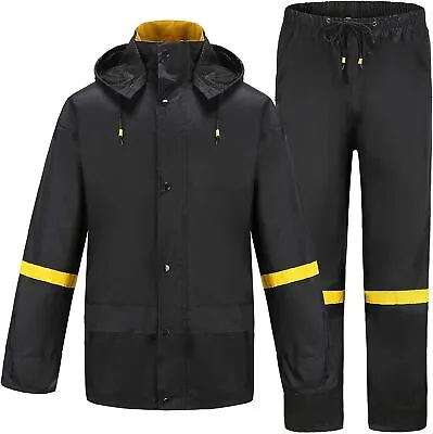 Ourcan Rain Suits For Men Classic Rain Gear Waterproof Rain Coats Hooded Man's R • $101.48
