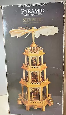 Silvestri Hand Crafted 4 Tier Wood Pyramid With Nativity The Wonder Of Christmas • $118.99