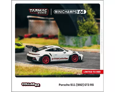 MINICHAMPS X TARMAC - WHITE / RED PORSCHE 911 (992) GT3 RS LIMITED TO 999 PCS • $32.95