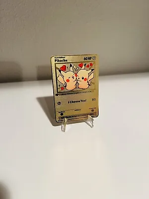 Pikachu I Choose You Gold 1st Edition Metal Card Pokémon • $11.49