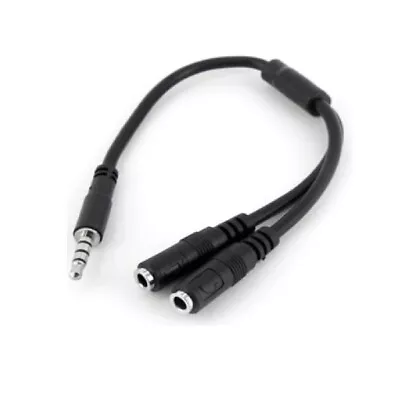 £3.90 • Buy 3.5mm 1 Female To 2 Male Y Splitter Cable F L/R Audio Microphone MIC PC Headset