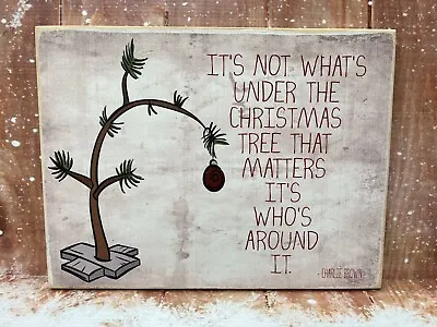 CHARLIE BROWN CHRISTMAS -  Farmhouse Style Wood Sign Rustic Home Decor Sign • $39.95