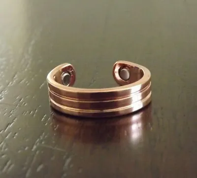 Copper Magnetic Bracelet Arthritis Men Women Adjustable Cuff & Ring Set Roman • $7.95