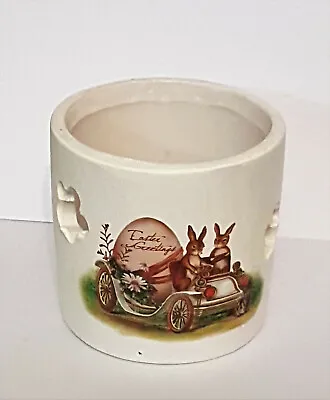 Tealight Holder Easter Bunny Egg Nostalgia Vintage Deco Decoration Candle • $18.04