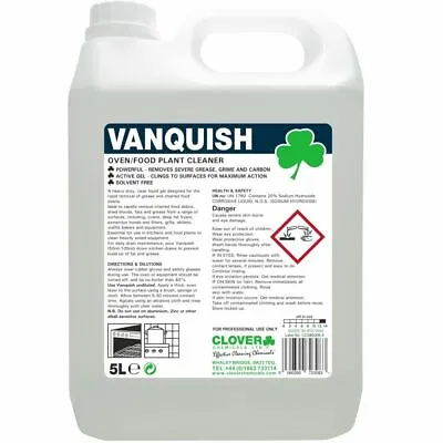 Clover Vanquish Heavy Duty Oven Cleaner  ~ 2x5 Litre • £80.50