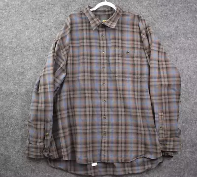 Cabelas Shirt Mens 4XLT Plaid Thick Heavyweight Long Sleeve Cotton Soft Knit • $28.98