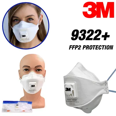 3m Aura 9322+ Ffp2 Disposable Face Mask Respirator Valved • £3.49