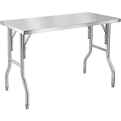 VEVOR Commercial Stainless Steel Folding Work Prep Tables Open Kitchen 48 X24  • $110.99