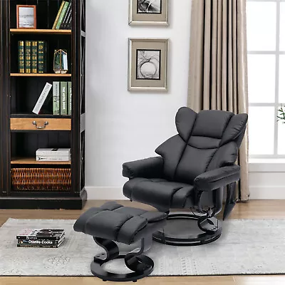 Massage PU Leather Lounge Chair Living Room Recliner Chair With Ottoman Footrest • $273.99