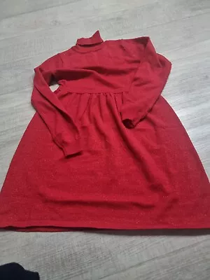 Girls Red Turtle Neck Dress • £4