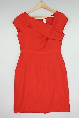 J Crew Sheath Dress Size 8 Origami Red Cap Sleeve Lined Style 76887 MSRP $198USD • $64.27