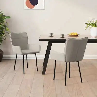 $189.99 • Buy Dining Chairs 2 Pcs Light Grey Velvet VidaXL