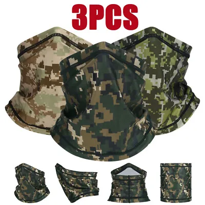 3Pack Tactical Camo Face Mask Neck Gaiter Outdoor Tube Scarf Anti-UV Neck Gaiter • $10.98
