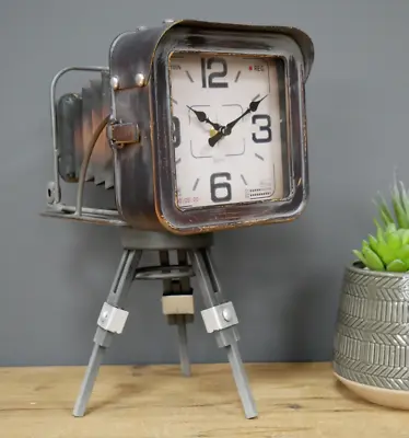 £39 • Buy Vintage Style Old Fashioned Camera Clock, Bedside Desk Industrial Theme, Boys