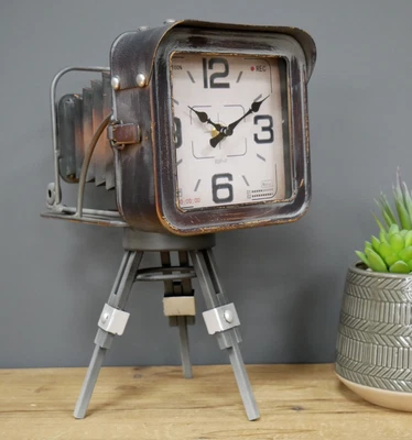 £39 • Buy Vintage Style Old Fashioned Camera Clock, Bedside Desk Industrial Theme, Boys