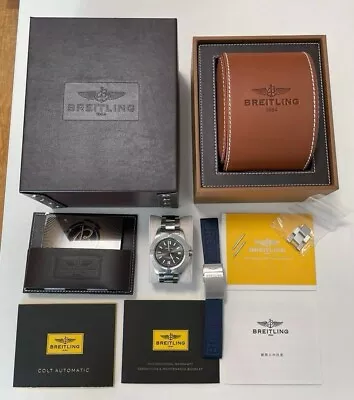 BREITLING Colt 41 Chronometer Gray Dial Automatic A17313 Men's Analog Watch JP • $2398.99