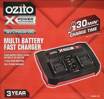 Ozito PXC 18V Multi Battery Charger - FAST Dual Twin Port- XMBC-002 -NEW In BOX- • $69.95