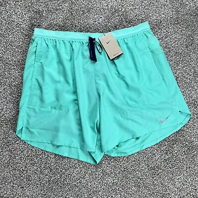 Nike Running Shorts Mens XXL Mint Green Standard Fit 2 In 1 Lined  DM4759 369 • $39.86