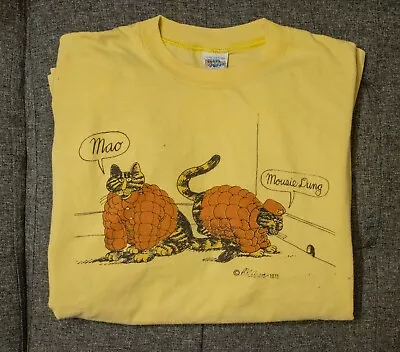 Rare 1975 Crazy Shirt B Kliban Mao Political Yellow Tee 70s • $200