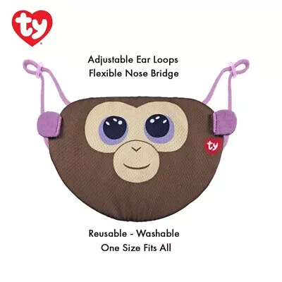 NEW TY MONKEY Beanie Boo Children Face Mask Reusable Washable COCONUT MONKEY • $5.45