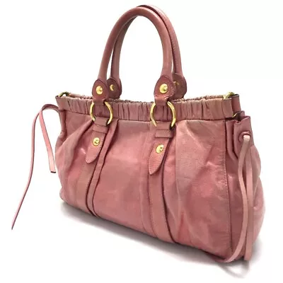 MIUMIU Miu Miu VITTELO LUX Bag 2WAY Shoulder Bag Handbag Leather Women S Pink • $263.75