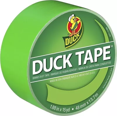 Duck Brand 1265018 Color Duct Tape Neon Lime Green 1.88 Inches X 15 Yards Ro • $5.49