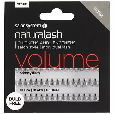 Salon System Naturalash Volume Individual Lashes - Medium Black - Bulb Free • £5.49