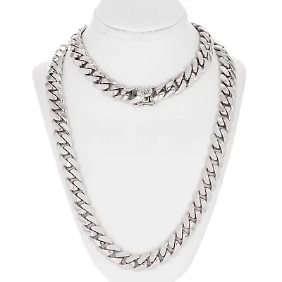 10k White Gold Solid Heavy Miami Cuban Link Chain Necklace 22  10mm 142.3 Grams • $6722.99