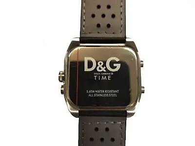 Dolce Gabbana Analogue Watch RRP £219 Black Silver Watches Digital Leather Strap • $168.08