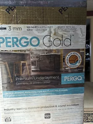 Pergo GOLD 25-ft X 4-ft EZ Install Premium Underlayment+Moisture Barrier 100sqft • £67.48