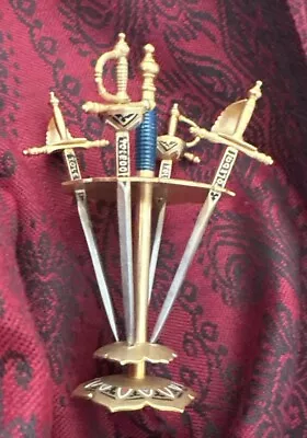 Toledo Brass Sword Holder Toothpick Cocktail Swords Picks Olive Martini EE422 • $33