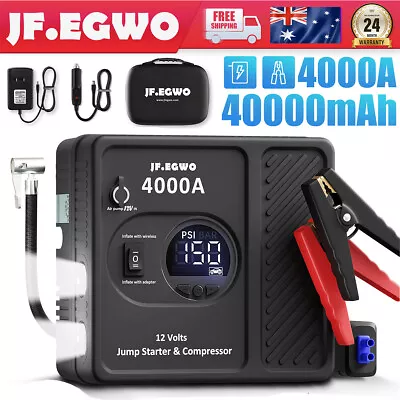 JF.EGWO 4000A Portable Power Bank Car Jump Starter Air Compressor Battery Jumper • $166.98