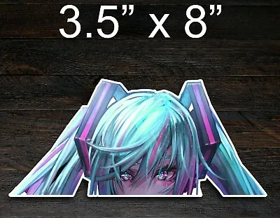 Hatsune Miku Vocaloid Fade Sad Peeker Premium Vinyl Sticker Car Decal  • $7.68