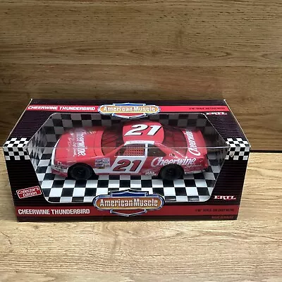 American Muscle 1/18 Die Cast #21 Morgan Shepherd Cheerwine Thunderbird New Seal • $48.99