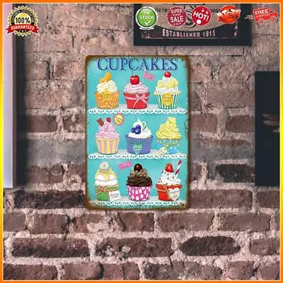 Ice Cream Metal Vintage Tin Painting Flat Tin Sign Wall Poster Bar Decor 20x30cm • $15.40