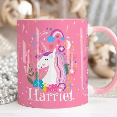 Cute Unicorn Mug Personalised Girl Mug Custom Name Cup Coffee Tea Cup Gift • £13.85