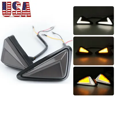 Motorcycle Amber White Flush Mount LED Turn Signal DRL Blinker Light Indicator • $11.99