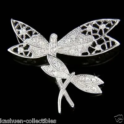 £42.46 • Buy DRAGONFLY Mother Baby Made With Swarovski Crystal Bridal Wedding Pin Brooch Xmas