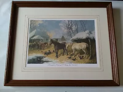 A Farmyard In Winter By J.F Herring Jnr Framed Print • £11.99