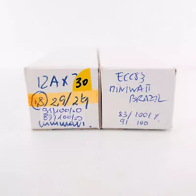 2 X ECC83 / 12AX7 MINIWATT TUBE. 1960s BRAZILIAN PROD. DIMPLE GETTER.30. CH120 • $146.06