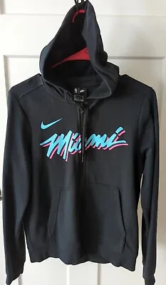 Nike NBA Miami Heat Vice City Mens Small Full Zip Hoodie Jacket Black Pink Blue  • $39.73