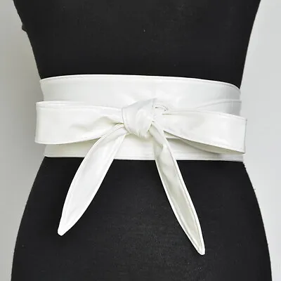 Women Waistband Bowknot High Waist Corset Belt Wide Sash Ribbon Tie Dress ♮ • £5.87