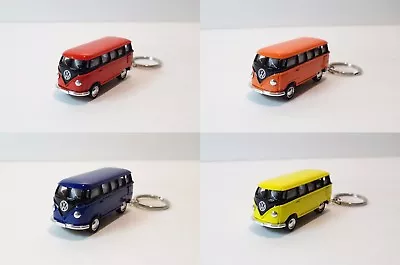 4PC SET: 2.5  Kinsmart 1962 VW Volkswagen Bus Diecast Toy Car Keychain 1:64 • $11.98